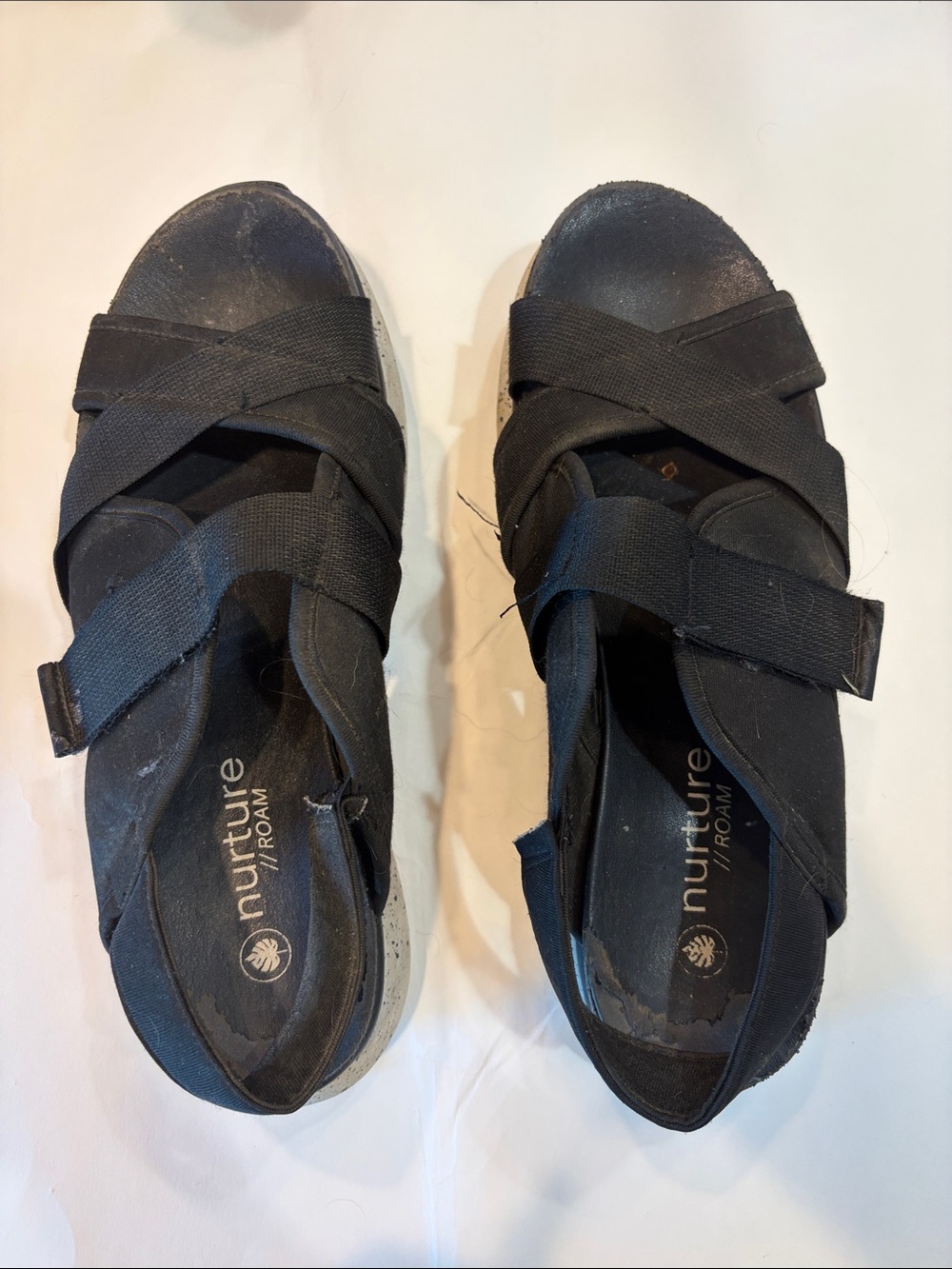 Nurture by Lamaze Black Cross-Strap Comfort Sandals